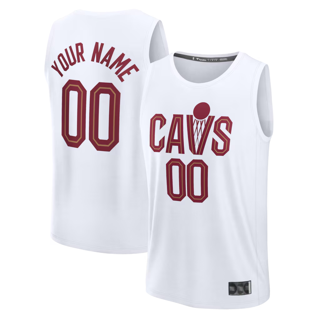 Jdoa Custom C.Cavaliers White Fast Break Jerseys - Icon Edition
