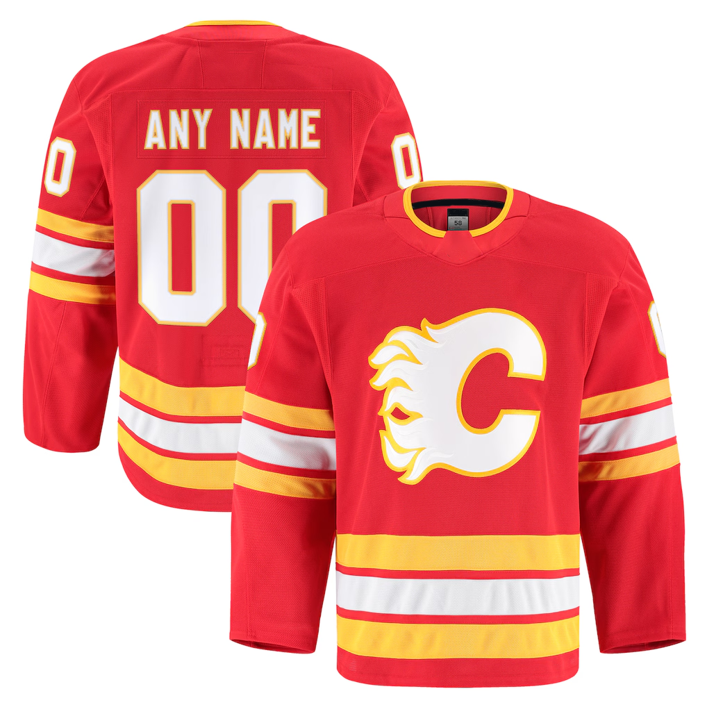 Jdoa Custom C.Flames Red Home Authentic Pro Jerseys