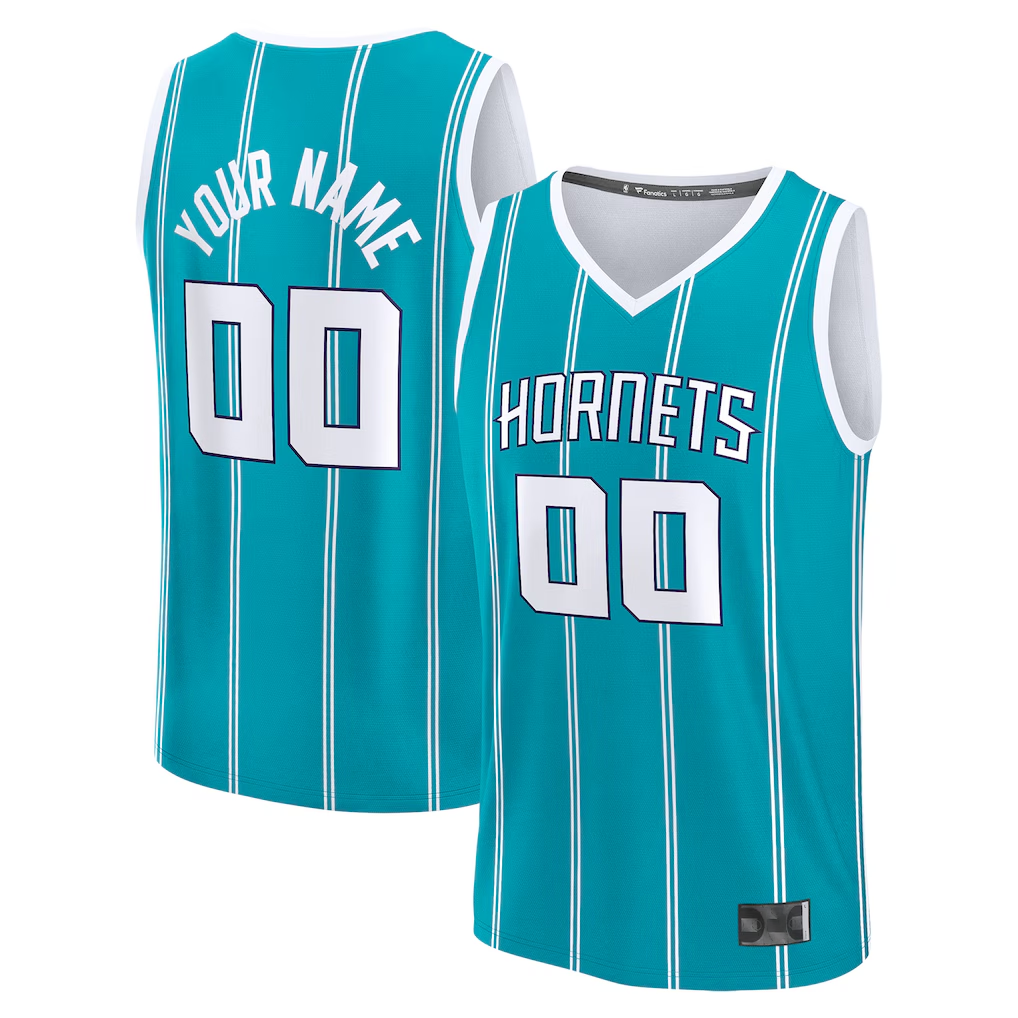 Xdoa Custom C.Hornets  Teal Fast Break Jerseys - Icon Edition