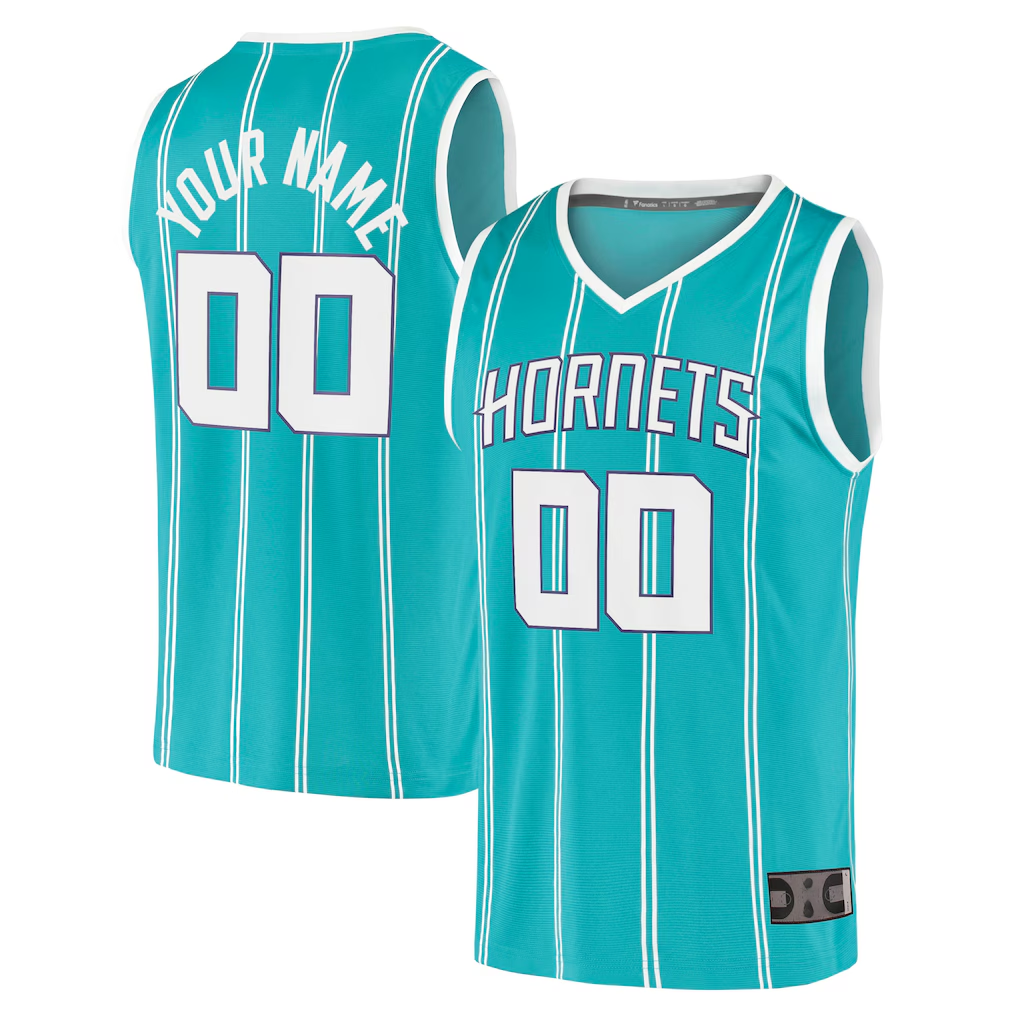 Xdoa Custom C.Hornets  Teal Fast Break Replica Jerseys - Icon Edition