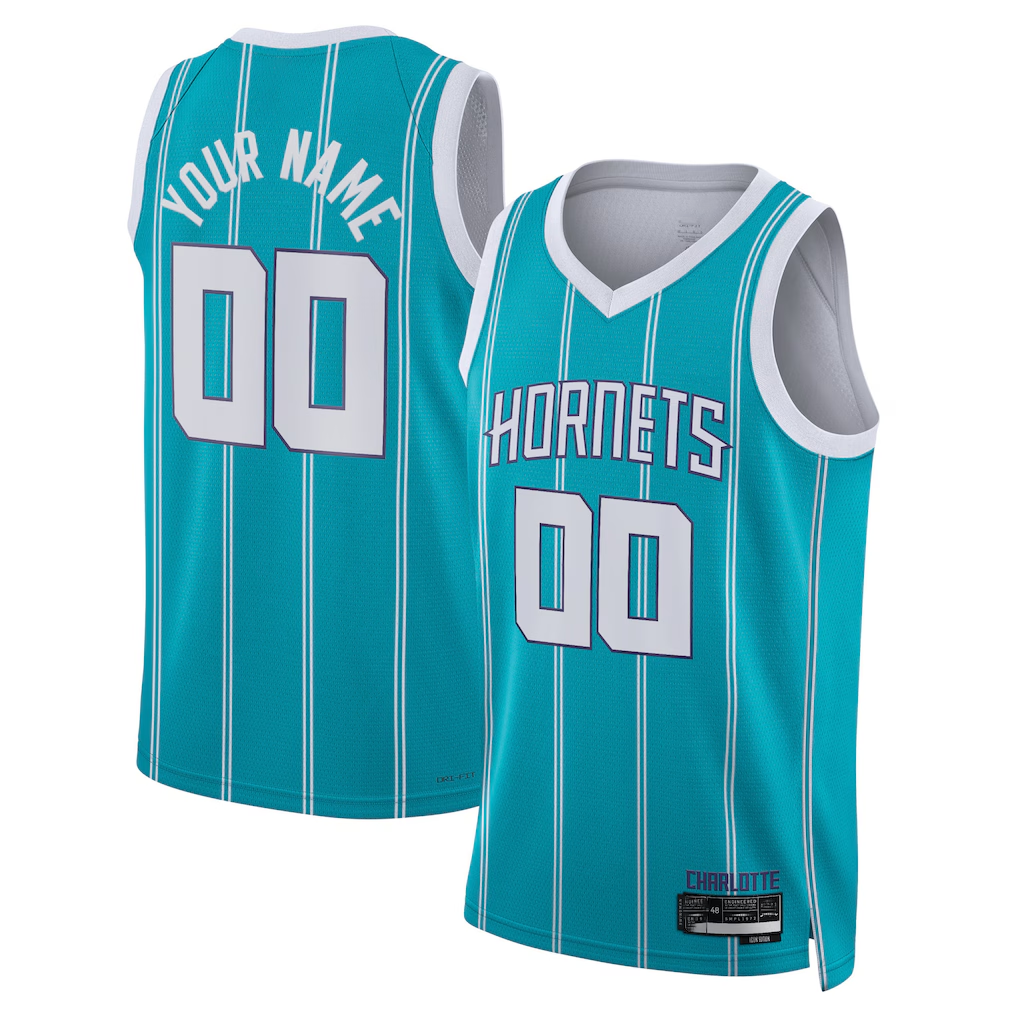 Xdoa Custom C.Hornets  Teal Swingman Jerseys - Icon Edition