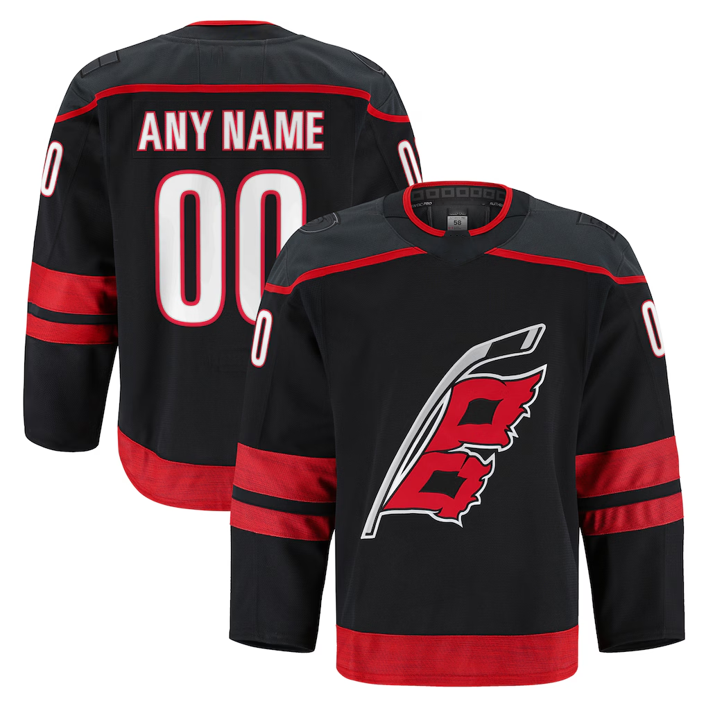 Jdoa Custom C.Hurricanes Black Home Authentic Pro Stitched Jerseys