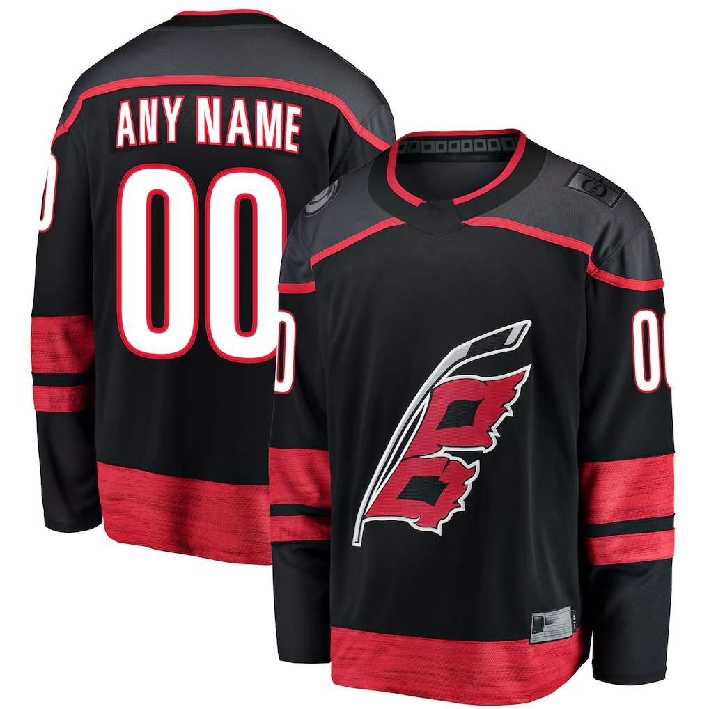 Jdoa Custom C.Hurricanes Black Home Breakaway Stitched Jerseys