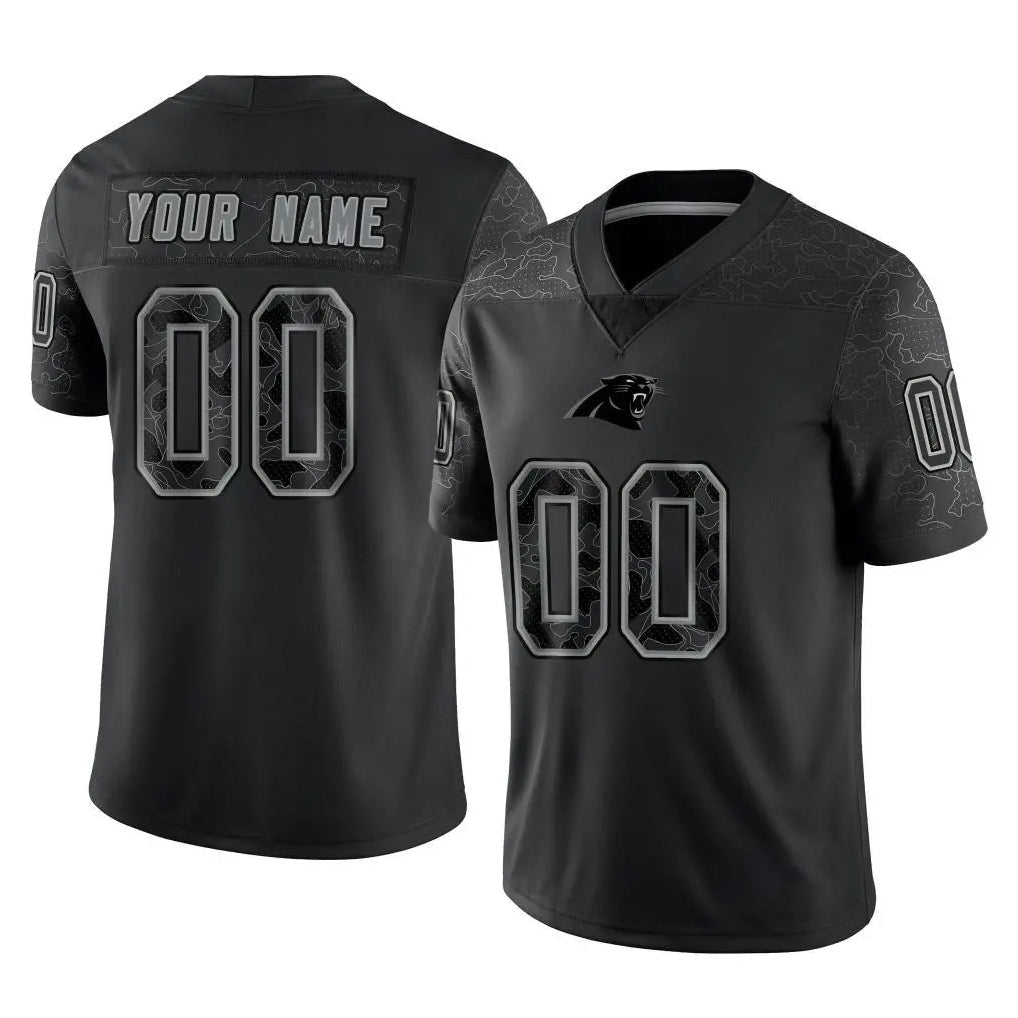 Jdoa Custom C.Panthers Black Limited Reflective Game Any Name & Numbers Stitched Jerseys