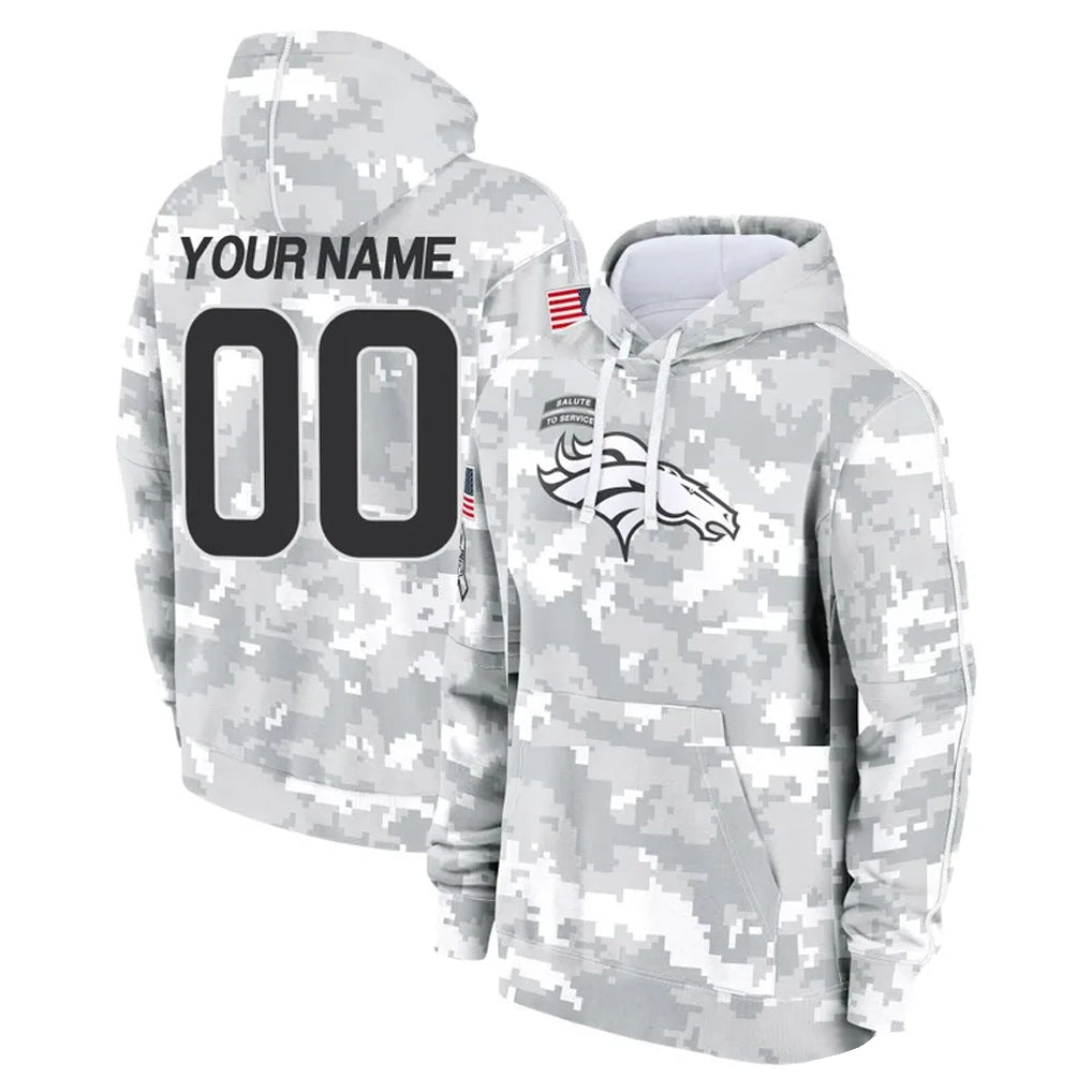Jdoa Custom D.Broncos Arctic Camo Salute to Service Hoodies Limited Any Name & Numbers Stitched Jerseys