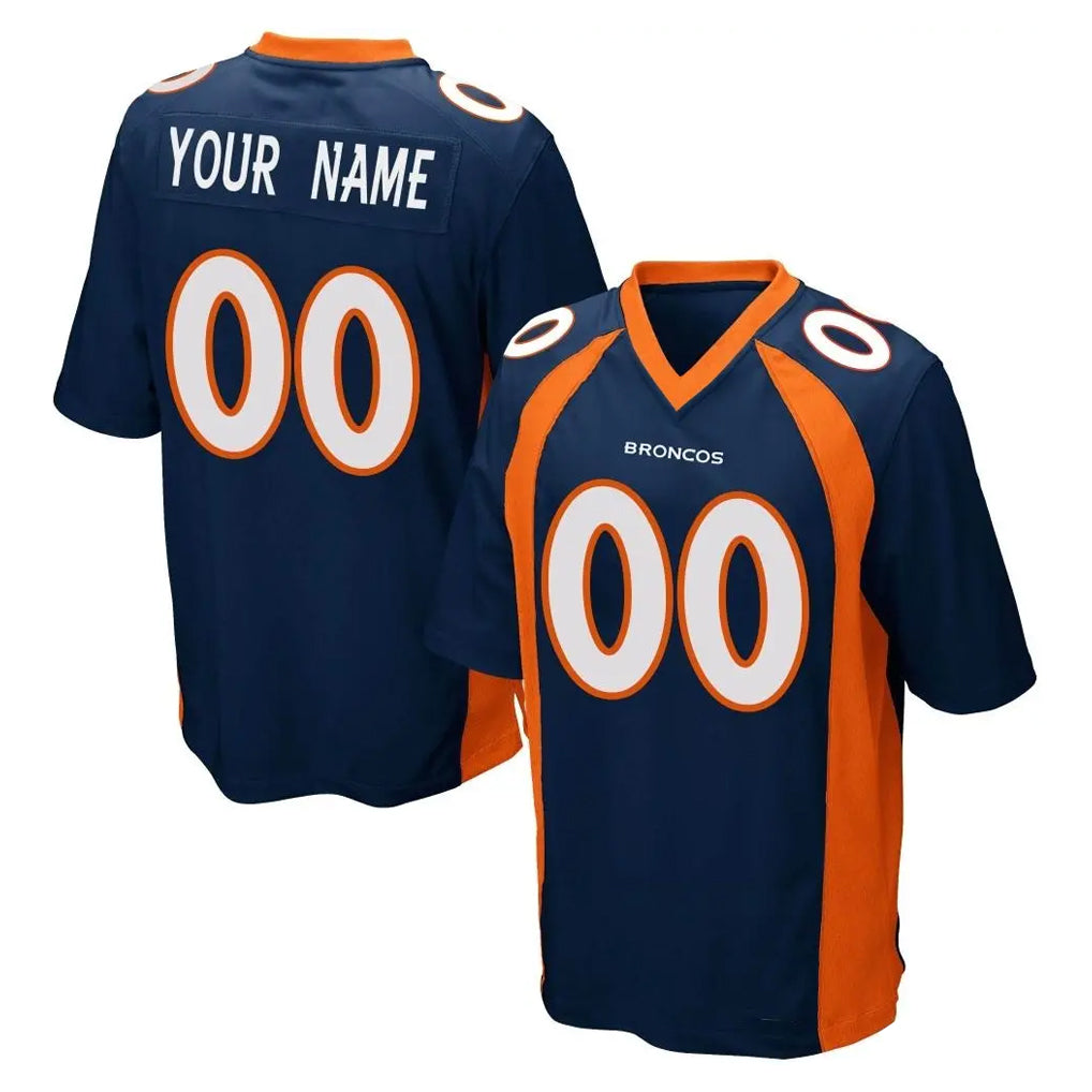Jdoa Custom D.Broncos Navy Game Any Name & Numbers Stitched Jerseys