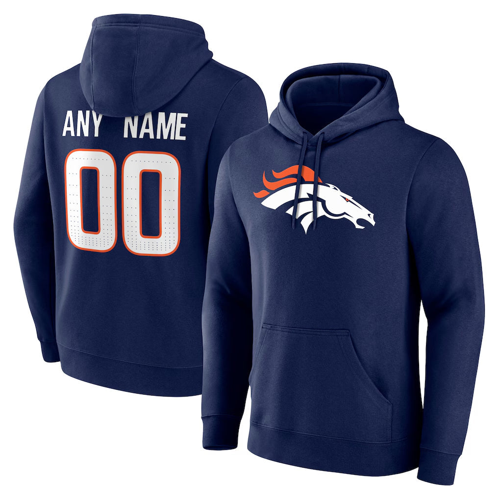 Jdoa Custom D.Broncos Navy Pullover Hoodie Limited Any Name & Numbers Stitched Jerseys