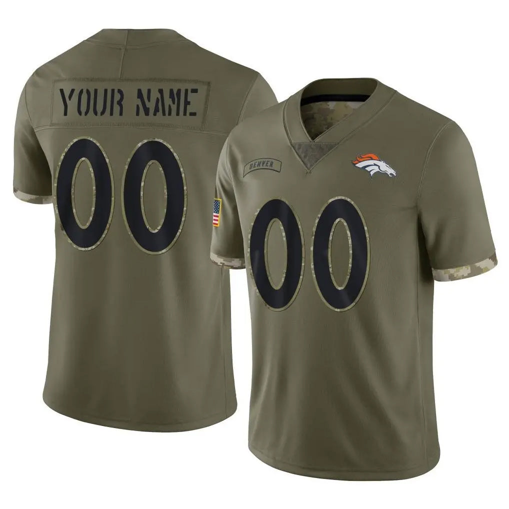 Jdoa Custom D.Broncos Olive Salute To Service Limited Any Name & Numbers Stitched Jerseys