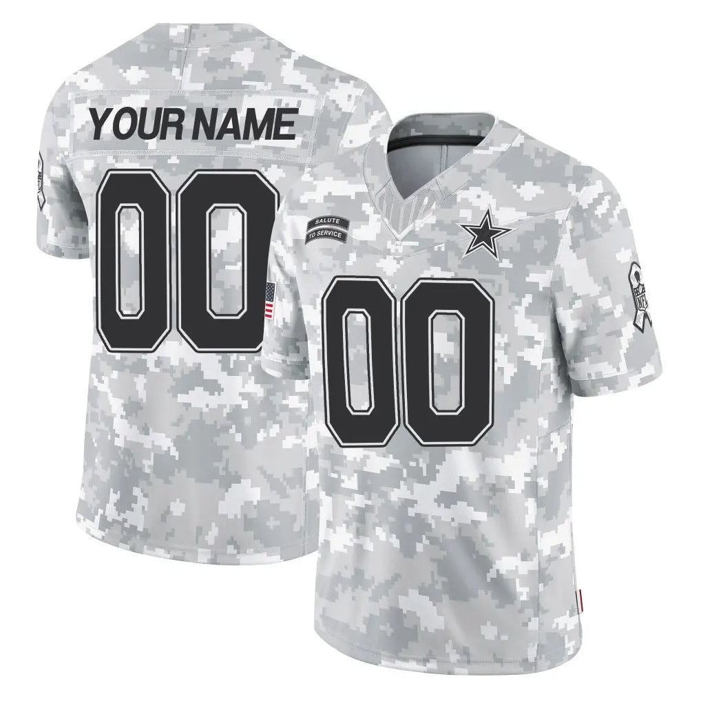 Jdoa Custom D.Cowboys Arctic Camo Salute to Service Limited Home Game Any Name & Numbers Stitched Jerseys