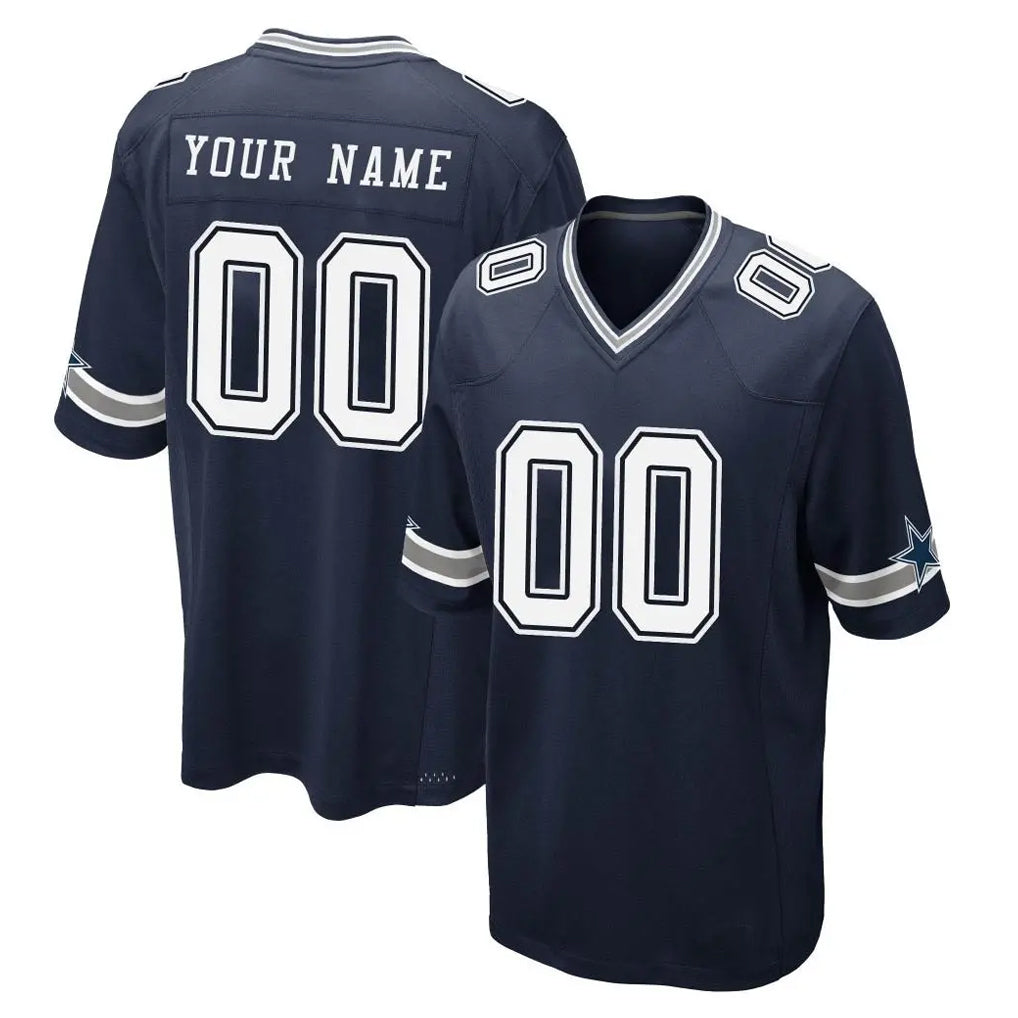 Jdoa Custom D.Cowboys Navy Home Game Any Name & Numbers Stitched Jerseys
