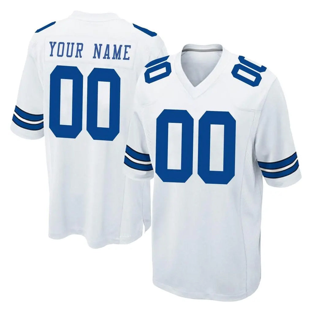 Jdoa Custom D.Cowboys White Home Game Any Name & Numbers Stitched Jerseys