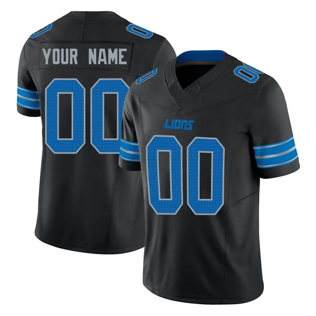 Jdoa Custom D.Lions Black Alternate Vapor F.U.S.E. Limited Home Game Any Name & Numbers Stitched Jerseys