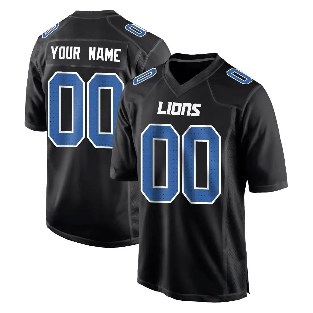 Jdoa Custom D.Lions Black Fashion Home Game Any Name & Numbers Stitched Jerseys