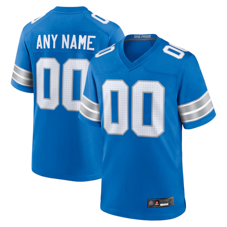 Jdoa Custom D.Lions Blue Home Game Stitched Jerseys
