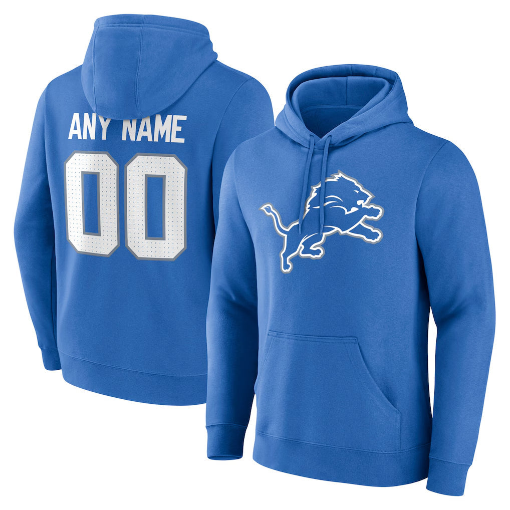 Jdoa Custom D.Lions Blue Pullover Hoodies Limited Any Name & Numbers Stitched Jerseys