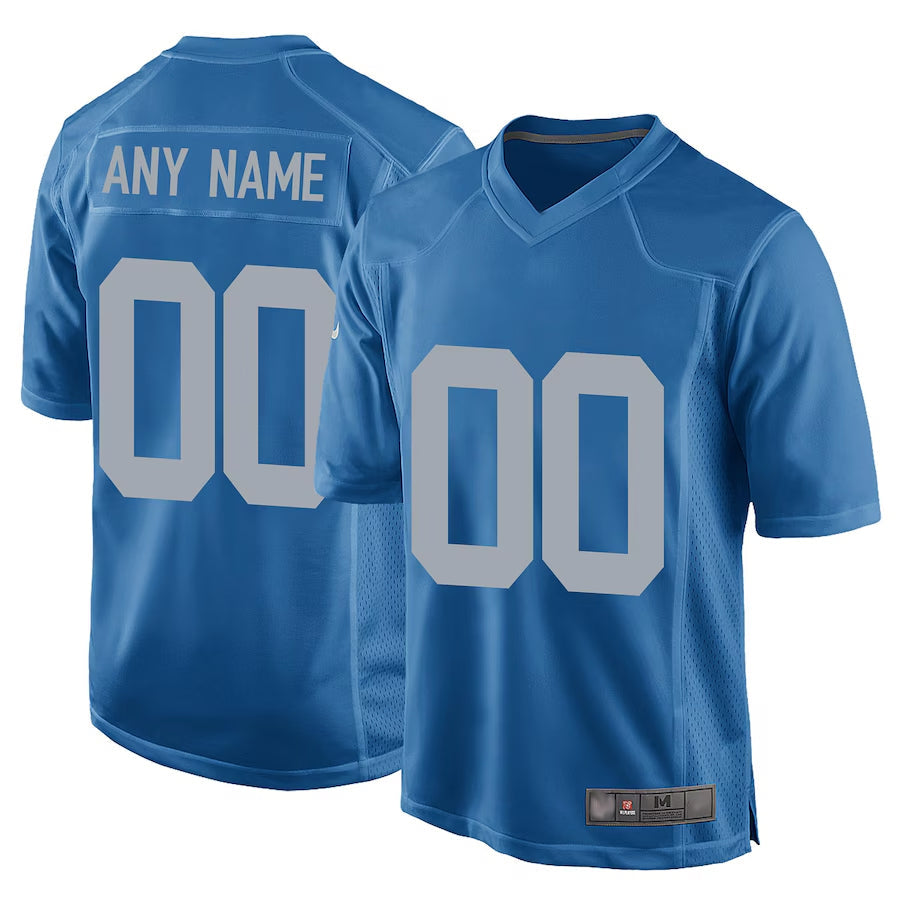 Jdoa Custom D.Lions Blue Replica Game Alternate Stitched Jerseys