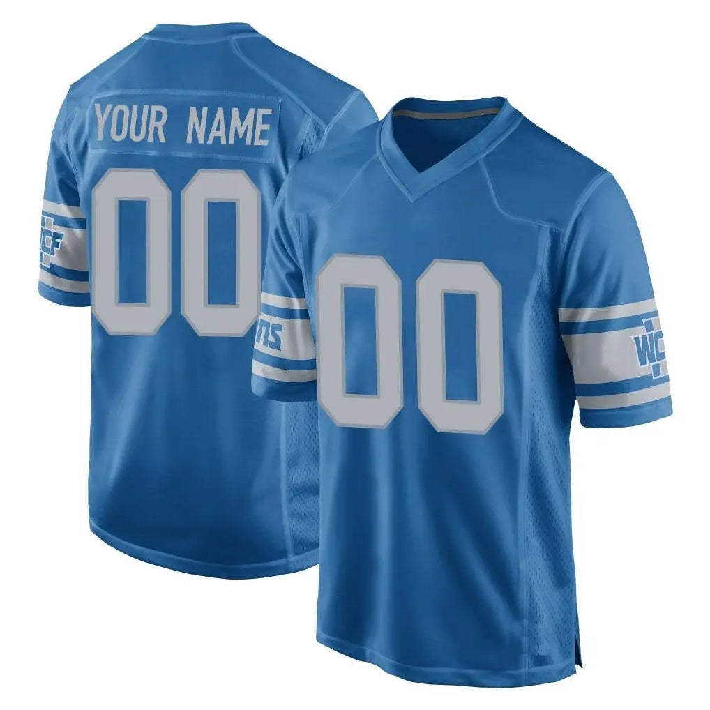 Jdoa Custom D.Lions Blue Vapor Untouchable Throwback Game Any Name & Numbers Stitched Jerseys
