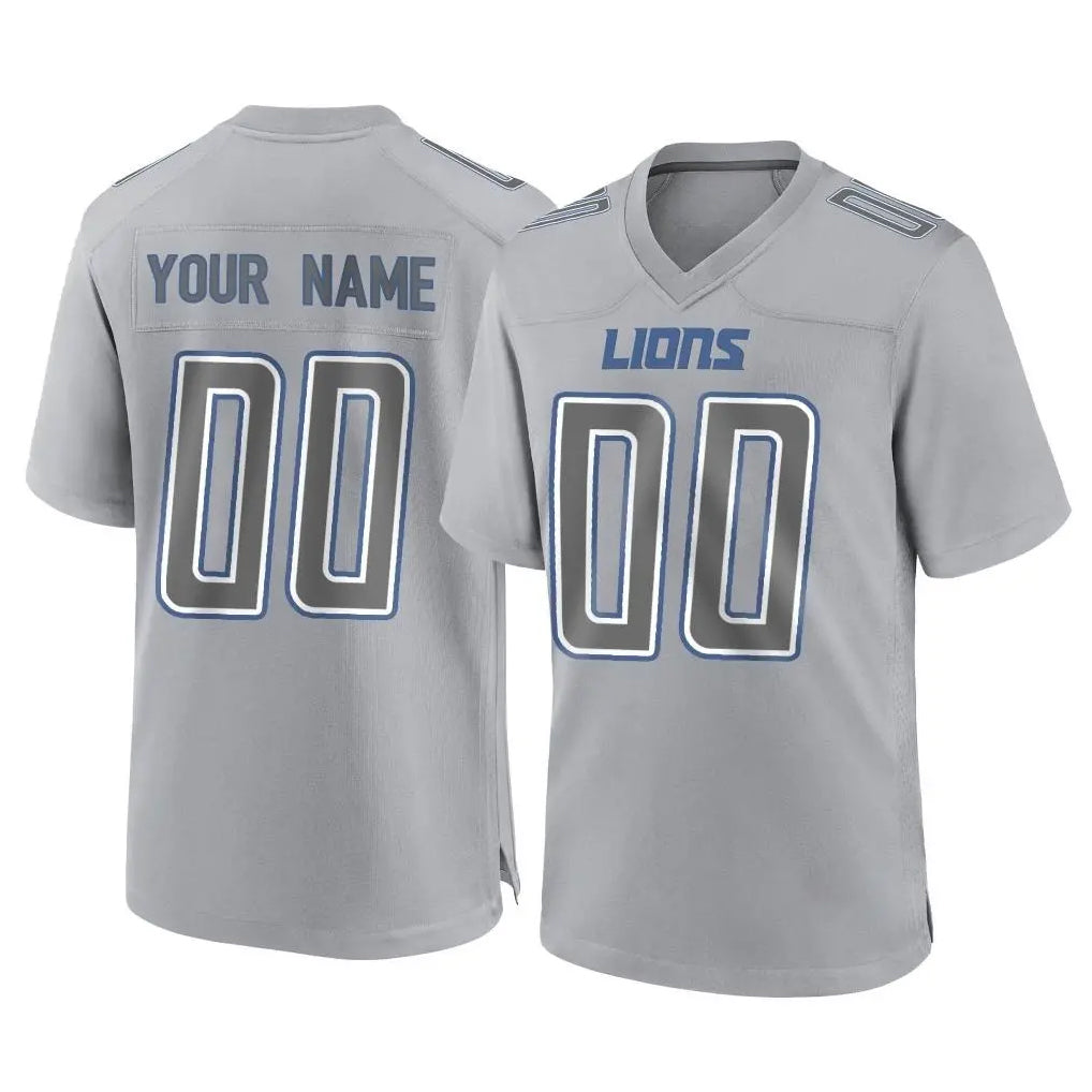 Jdoa Custom D.Lions Gray Atmosphere Fashion Home Game Any Name & Numbers Stitched Jerseys