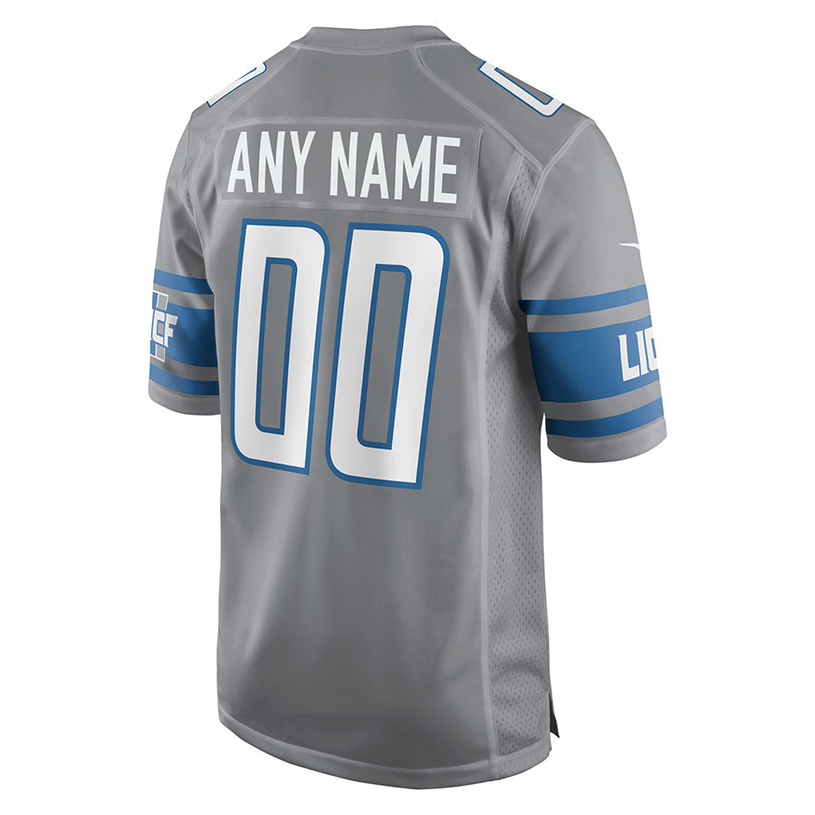 Jdoa Custom D.Lions Gray Replica Game Stitched Jerseys