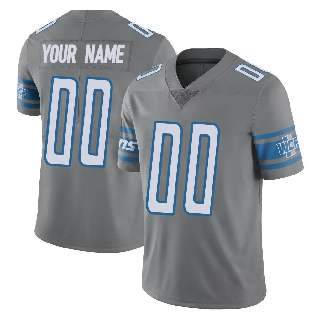 Jdoa Custom D.Lions Gray Vapor Untouchable Limited Home Game Any Name & Numbers Stitched Jerseys