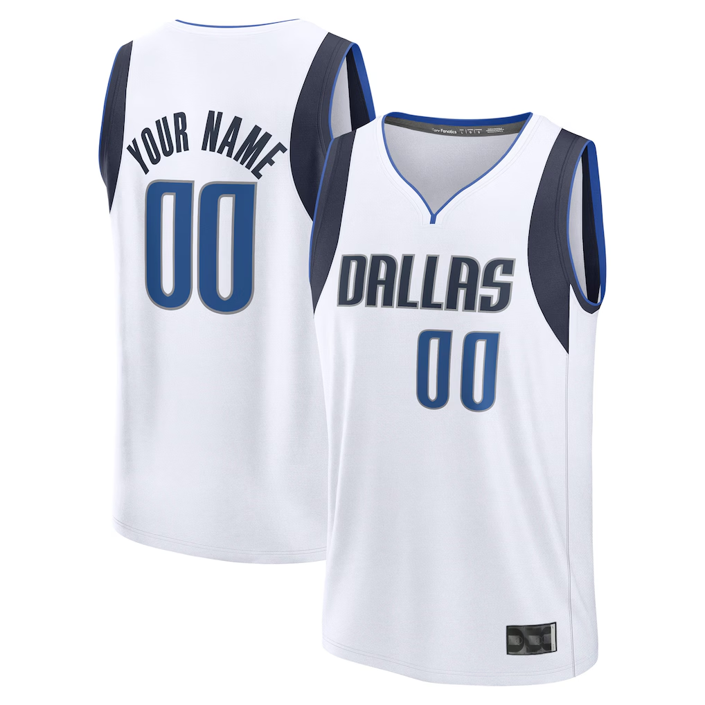 Jdoa Custom D.Mavericks White Fast Break Jerseys - Association Edition