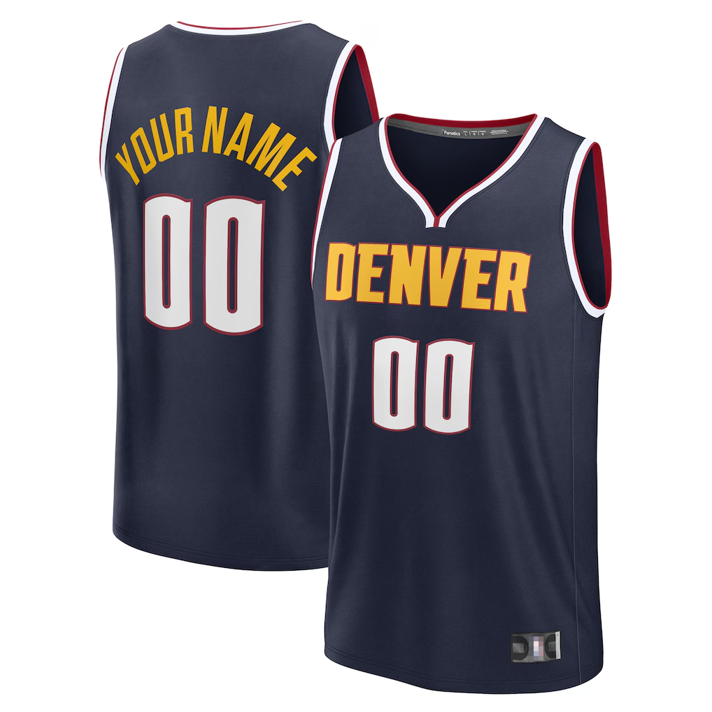 Xdoa Custom D.Nuggets Navy Fast Break Jerseys - Icon Edition