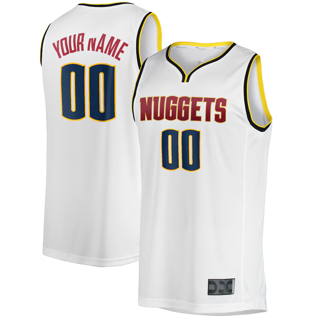 Xdoa Custom D.Nuggets White Fast Break Replica Jerseys - Association Edition