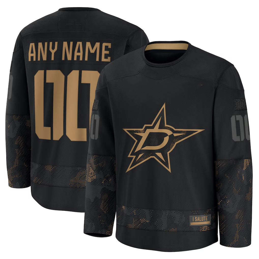 Jdoa Custom D.Stars Black 2024 Military Appreciation Practice Jerseys