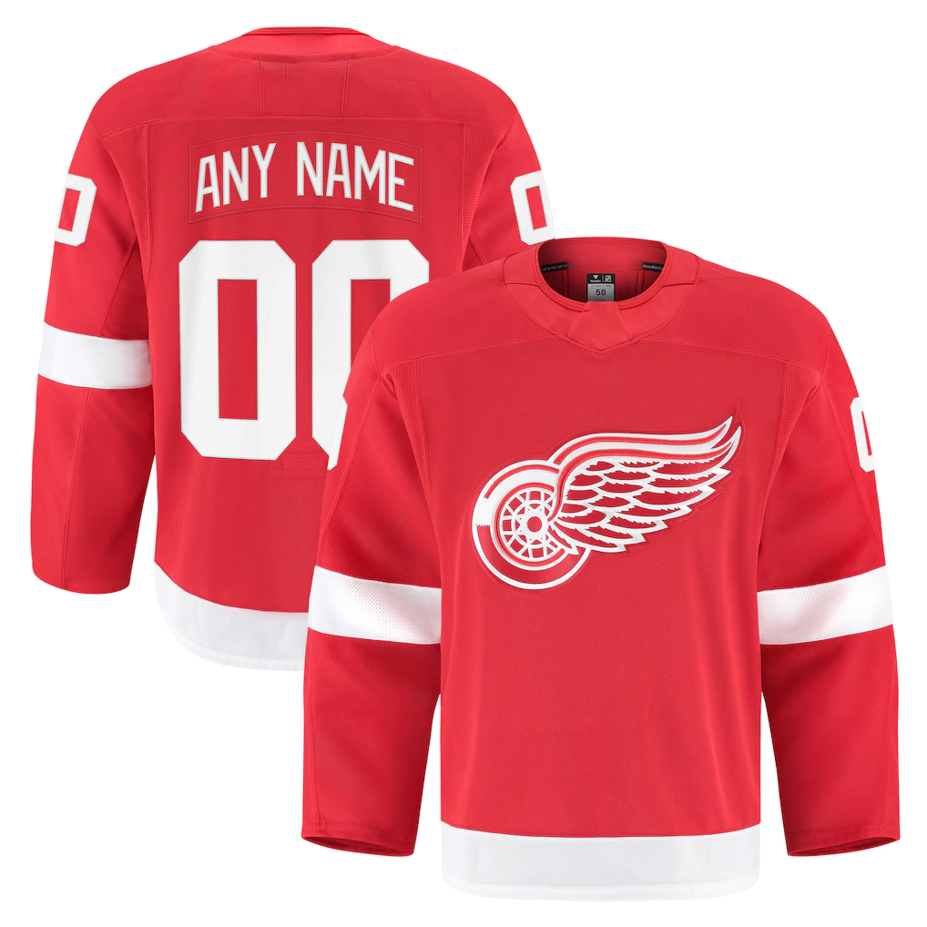 Jdoa Custom D.Red wings Red Home Authentic Pro Jerseys
