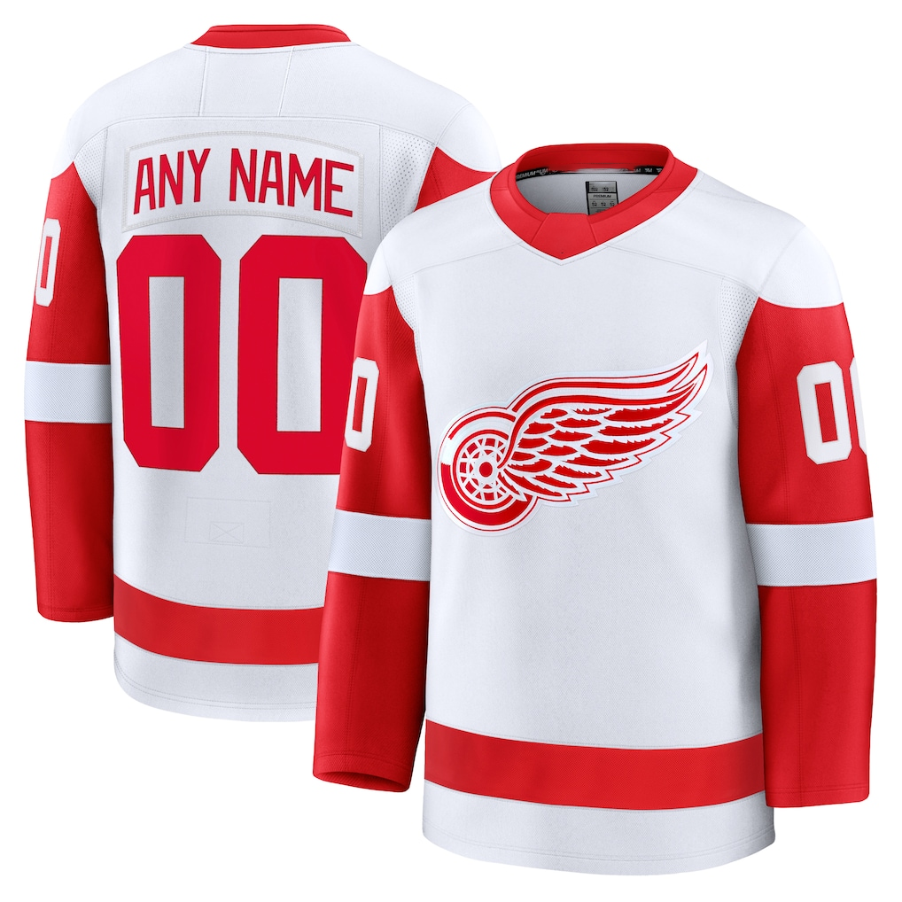 Jdoa Custom D.Red wings White Away Premium Jerseys