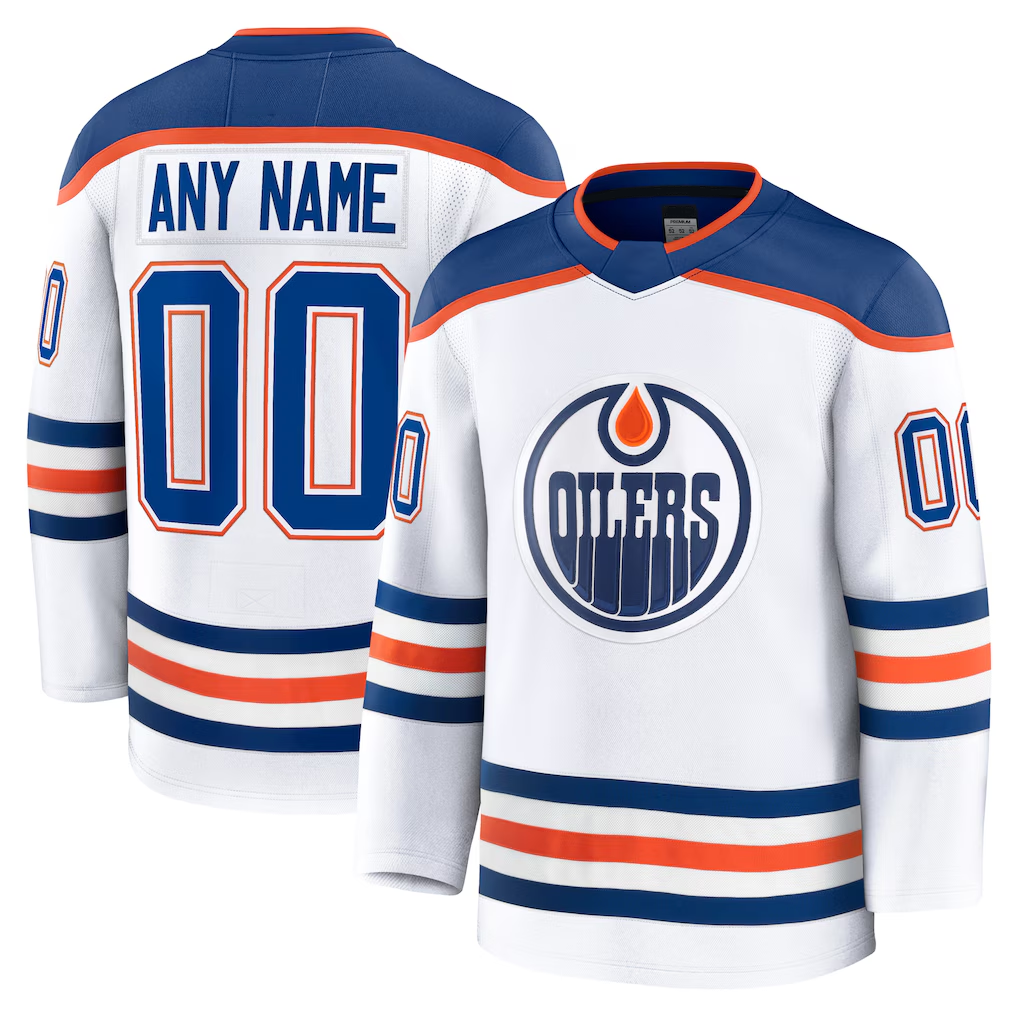 Jdoa Custom E.Oilers White Away Premium Jerseys
