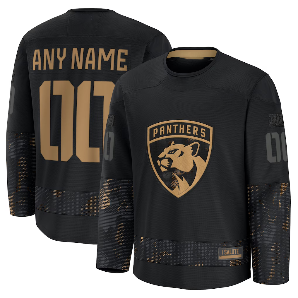 Jdoa Custom F.Panthers Black 2024 Military Appreciation Custom Practice Jerseys
