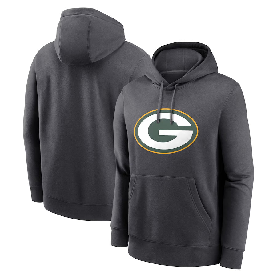 Jdoa Custom GB.Packers Anthracite Pullover Hoodie Game Stitched Jerseys
