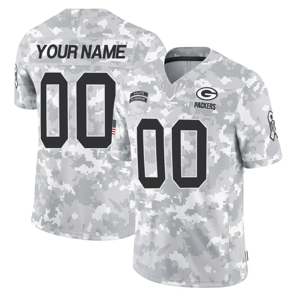 Jdoa Custom GB.Packers Arctic Camo Salute To Service Limited Any Name & Numbers Stitched Jerseys