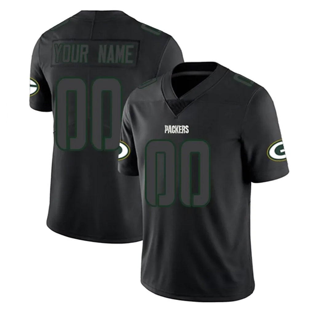 Jdoa Custom GB.Packers Black Impact Limited Home Game Any Name & Numbers Stitched Jerseys