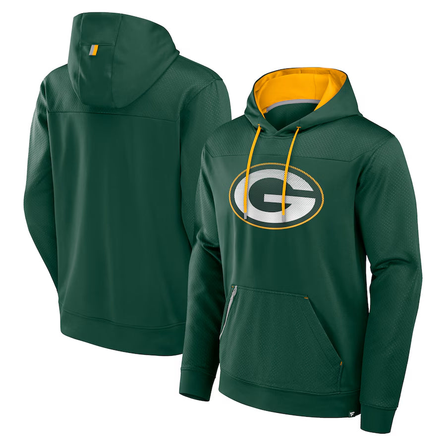Jdoa Custom GB.Packers Green Defender Pullover Hoodie Game Stitched Jerseys
