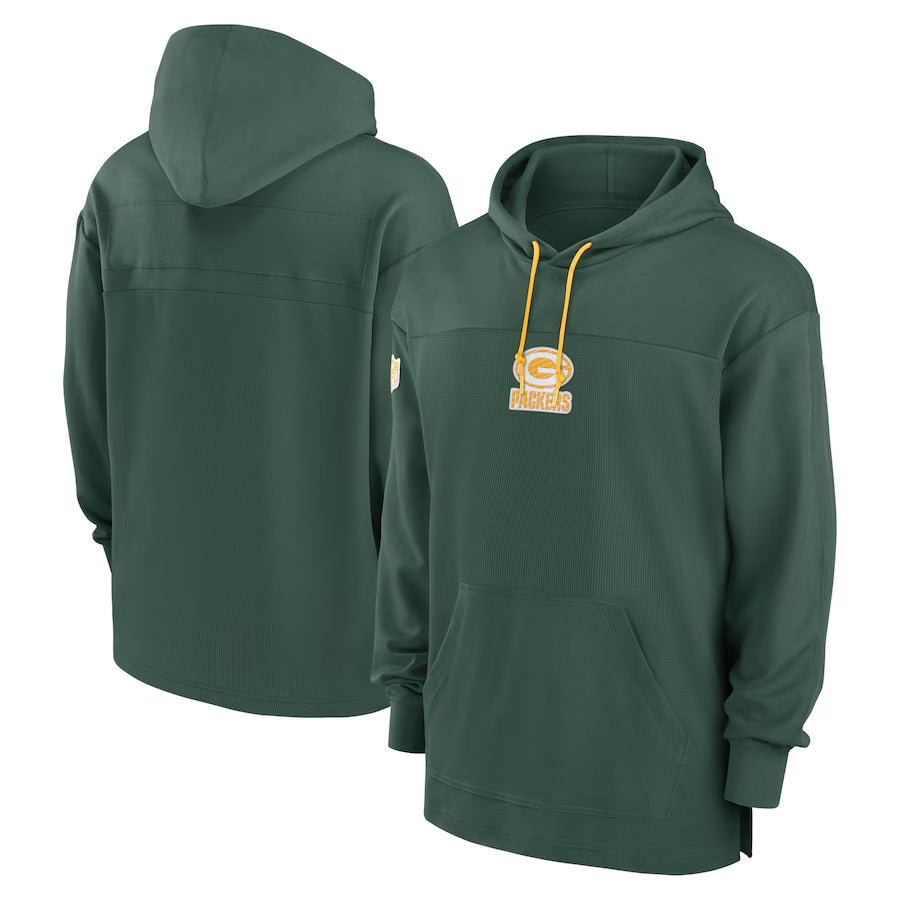 Jdoa Custom GB.Packers Green Sideline Pullover Hoodie Stitched Jerseys