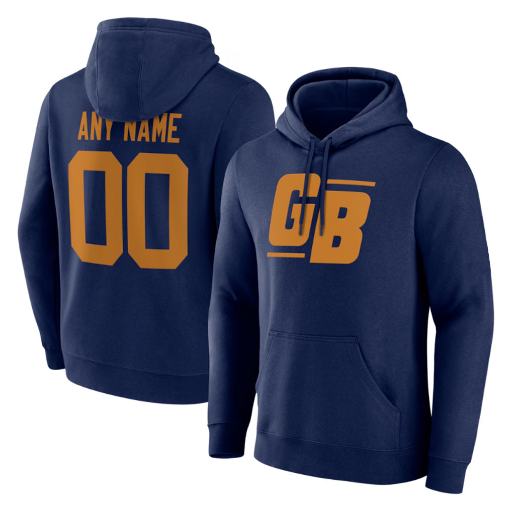 Jdoa Custom GB.Packers Navy The 1923 Classic Pullover Hoodies Limited Game Any Name & Numbers Stitched Jerseys