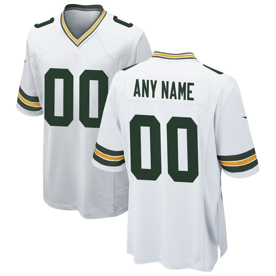 Jdoa Custom GB.Packers White Home Game Stitched Jerseys