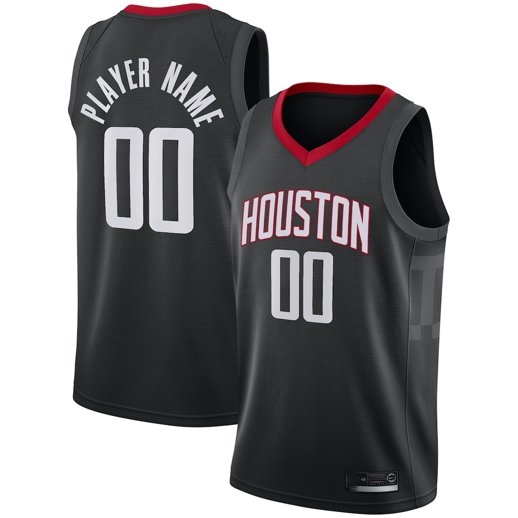 Xdoa Custom H.Rockets Black Swingman Stitched Jerseys - Statement Edition