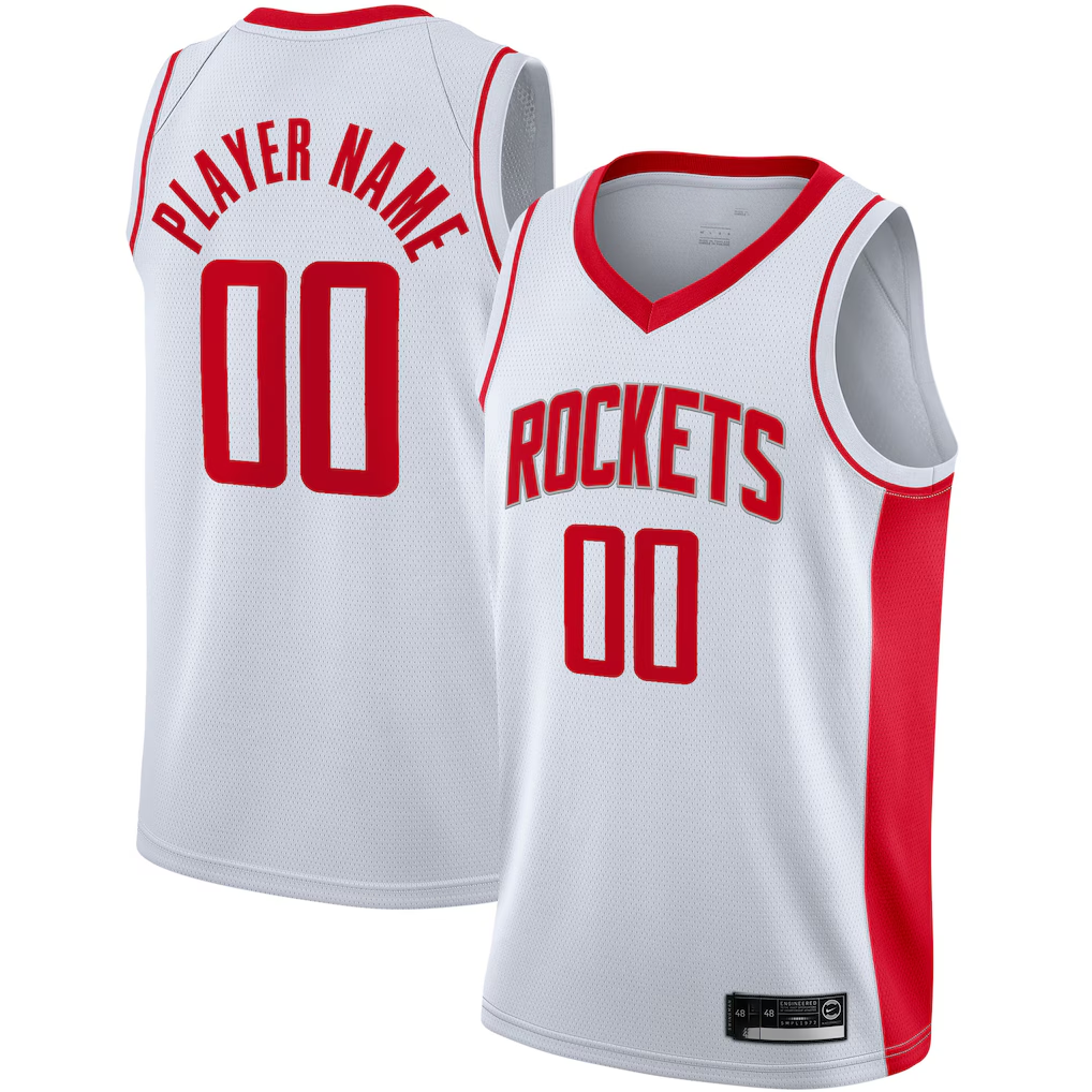 Jdoa Custom H.Rockets White 2020-2021 Swingman Stitched Jerseys-Association Edition