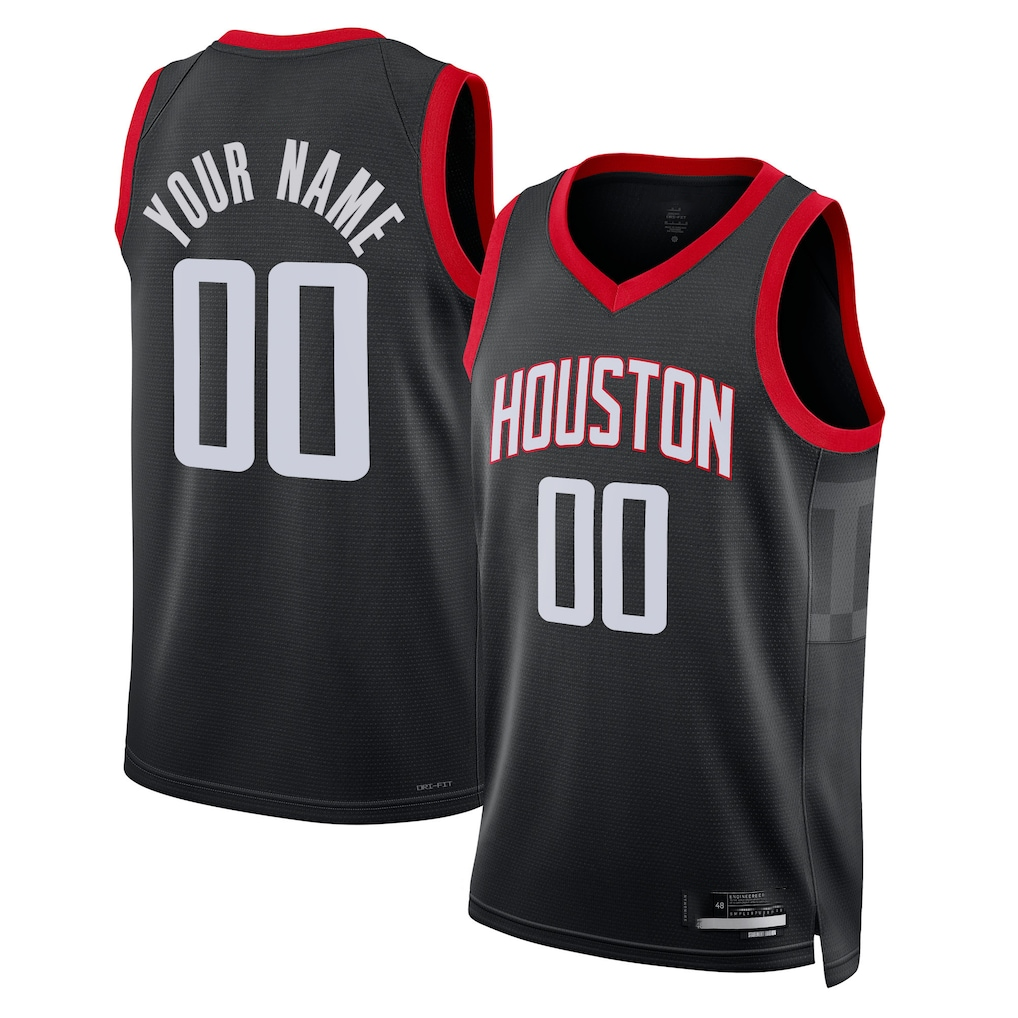 Xdoa Custom H.Rockets Black Swingman Stitched Jerseys-Association Edition