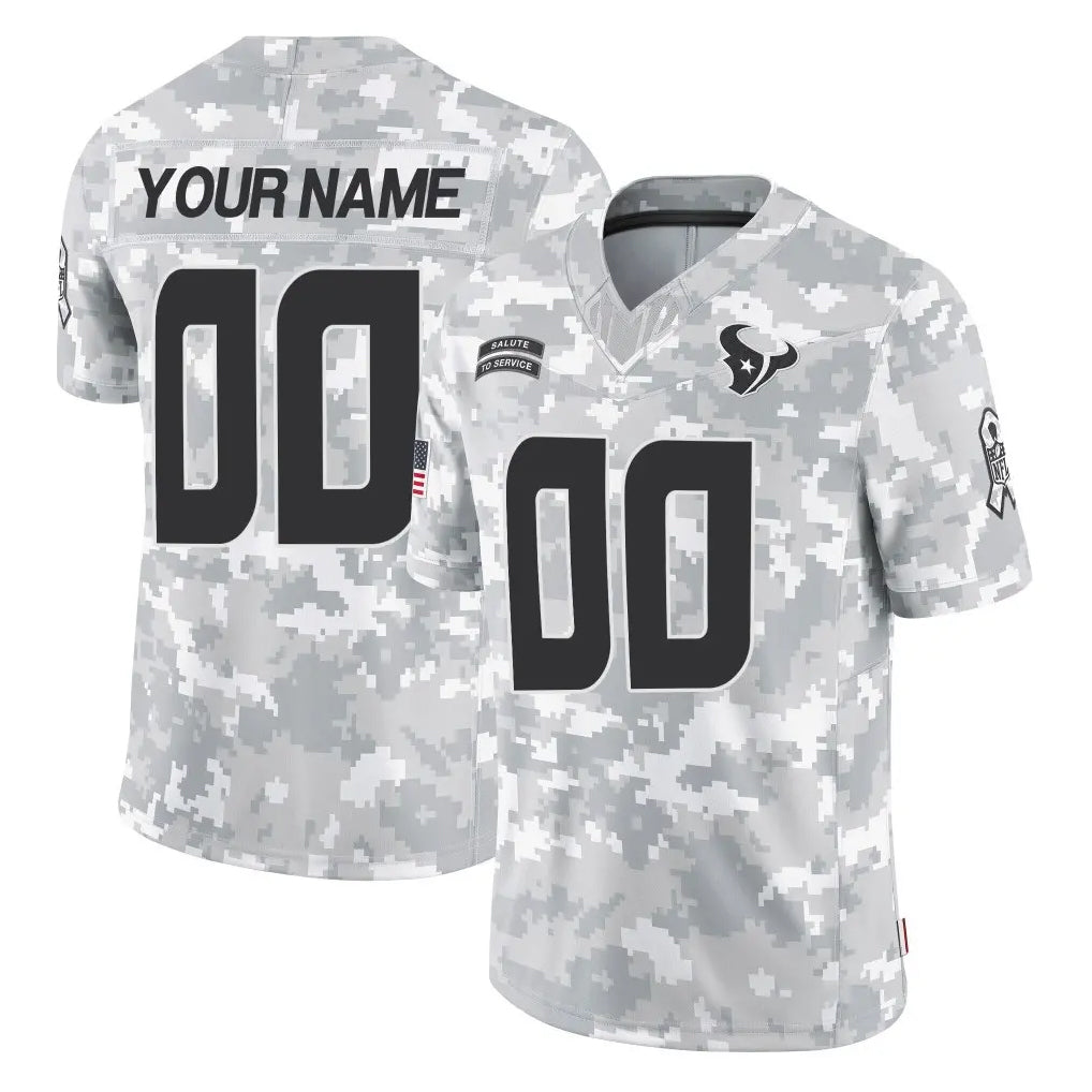 Jdoa Custom H.Texans Arctic Camo Salute To Service Limited Game Any Name & Numbers Stitched Jerseys