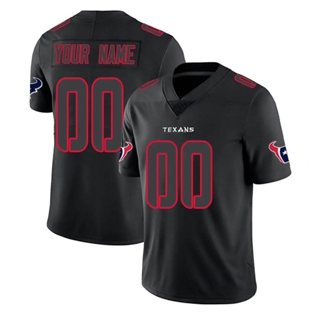 Jdoa Custom H.Texans Black Impact Limited Game Any Name & Numbers Stitched Jerseys