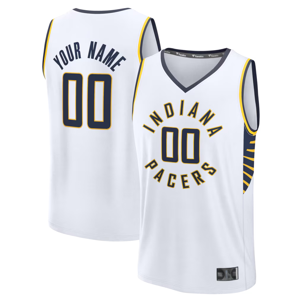 Xdoa Custom I.Pacers  White Fast Break Jerseys - Icon Edition