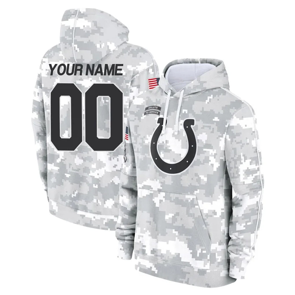 Jdoa Custom IN.Colts Arctic Camo Salute to Service Hoodies Limited Game Any Name & Numbers Stitched Jerseys