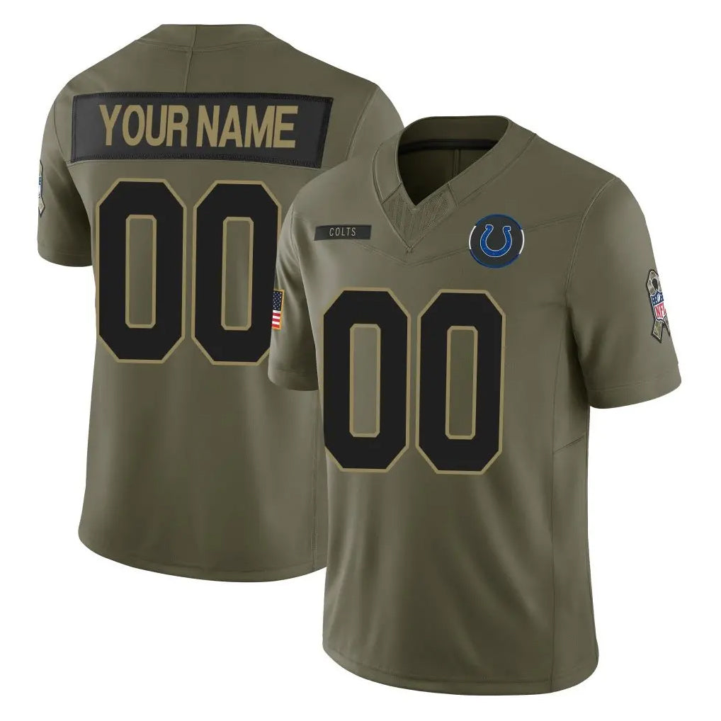 Jdoa Custom IN.Colts Olive 2025 Salute To Service Limited Game Any Name & Numbers Stitched Jerseys