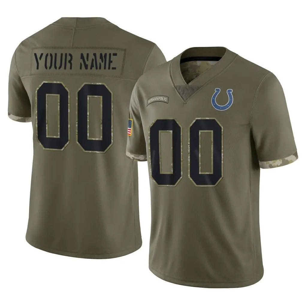 Jdoa Custom IN.Colts Olive Salute To Service Limited Any Name & Numbers Stitched Jerseys