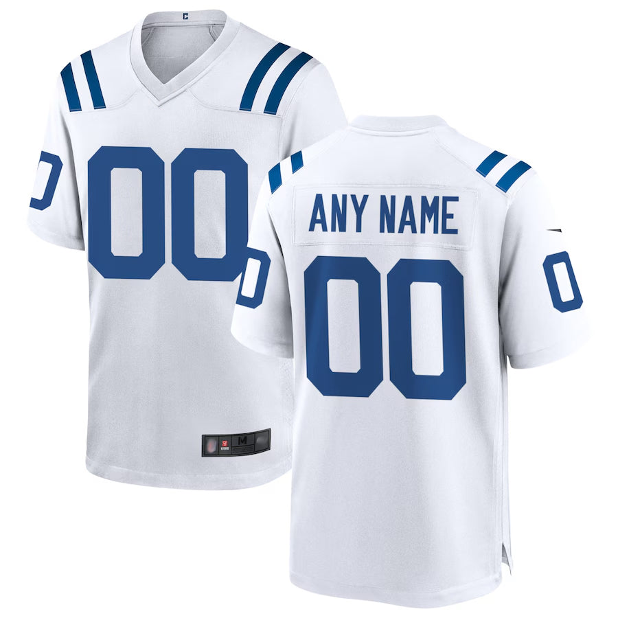 Jdoa Custom IN.Colts White Replica Home Game Stitched Jerseys