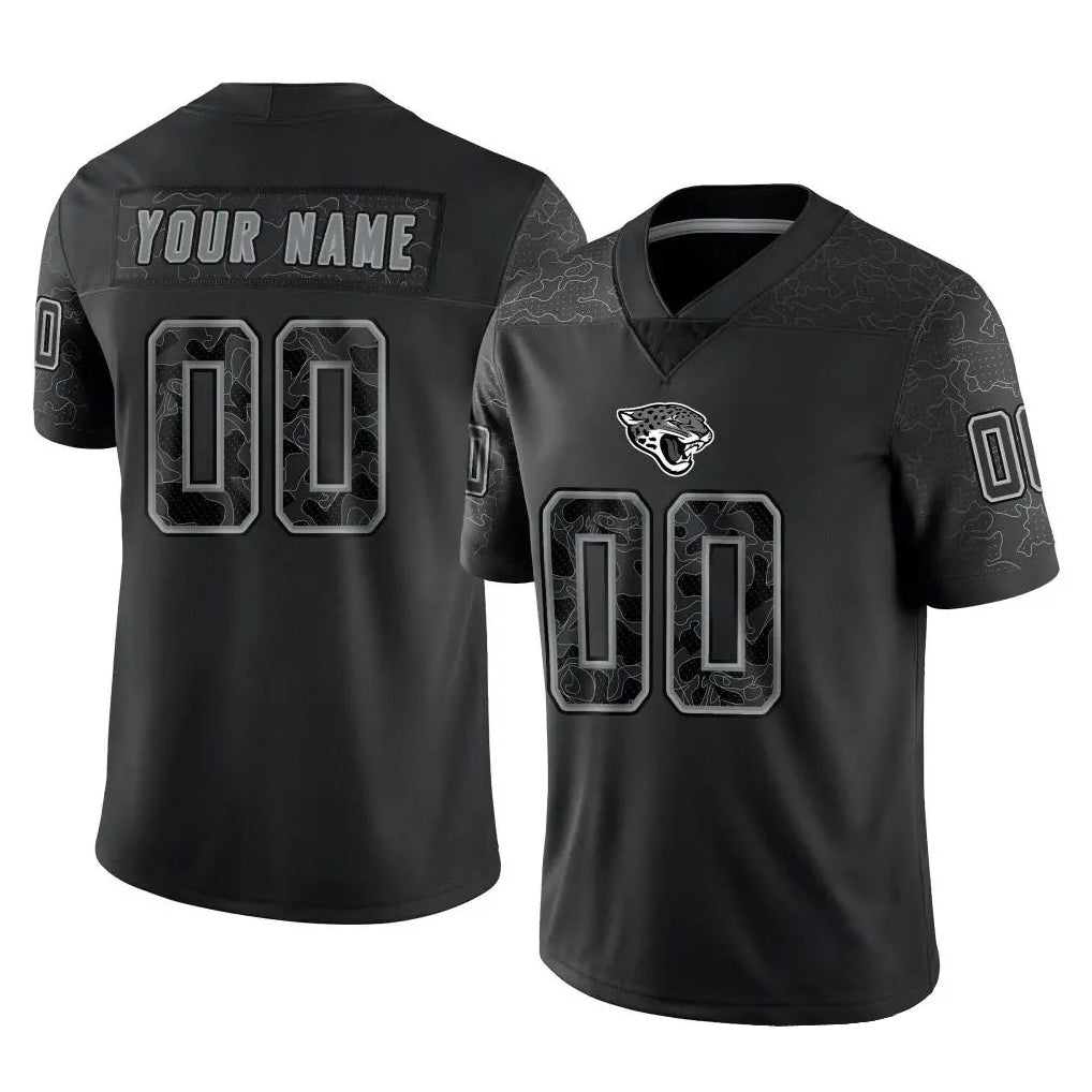 Jdoa Custom J.Jaguars Black Reflective Limited Game Any Name & Numbers Stitched Jerseys